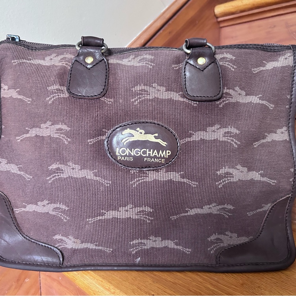 RARE! Vintage Longchamp Brown Top handle bag. - Picture 10 of 10